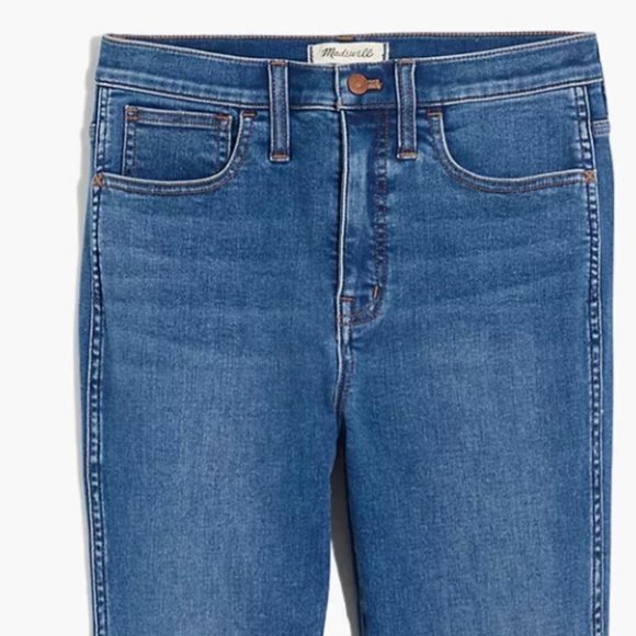 MADEWELL HIGH-RISE SLIM STRAIGHT JEANS IN GLYNN WASH SIZE 27 - Picture 5 of 7